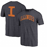 Illinois Fighting Illini Fanatics Branded Heathered Navy Vault Two Hit Arch T-Shirt,baseball caps,new era cap wholesale,wholesale hats